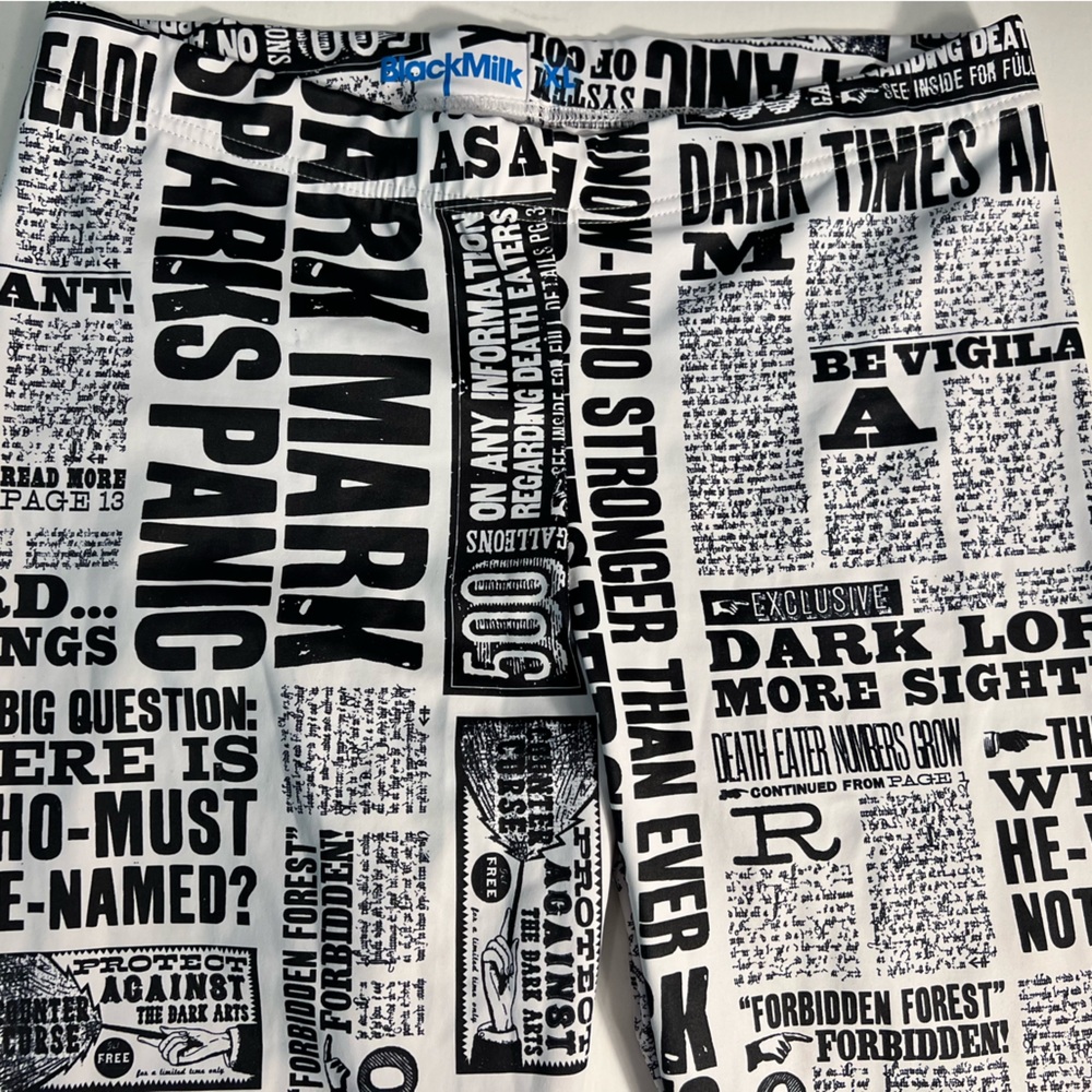 Black Milk XL Harry Potter The Daily Prophet leggings, like new.